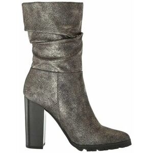 NWT Katy Perry Raina Fabric Pointed Toe Mid-Calf Fashion gunmetal Metallic boot